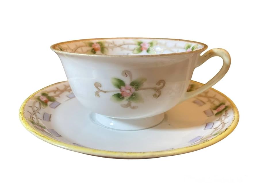 Amazon.co.jp: 里帰り オールドノリタケ 金彩 ピンクの花 カップ